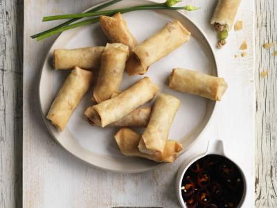 Chicken and Celery Spring Rolls