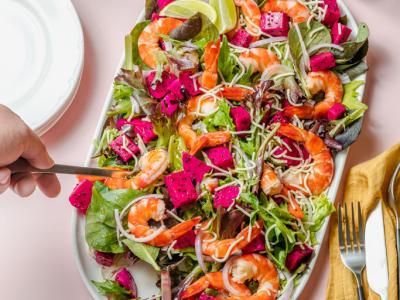 Dragon Fruit Salad with Prawns