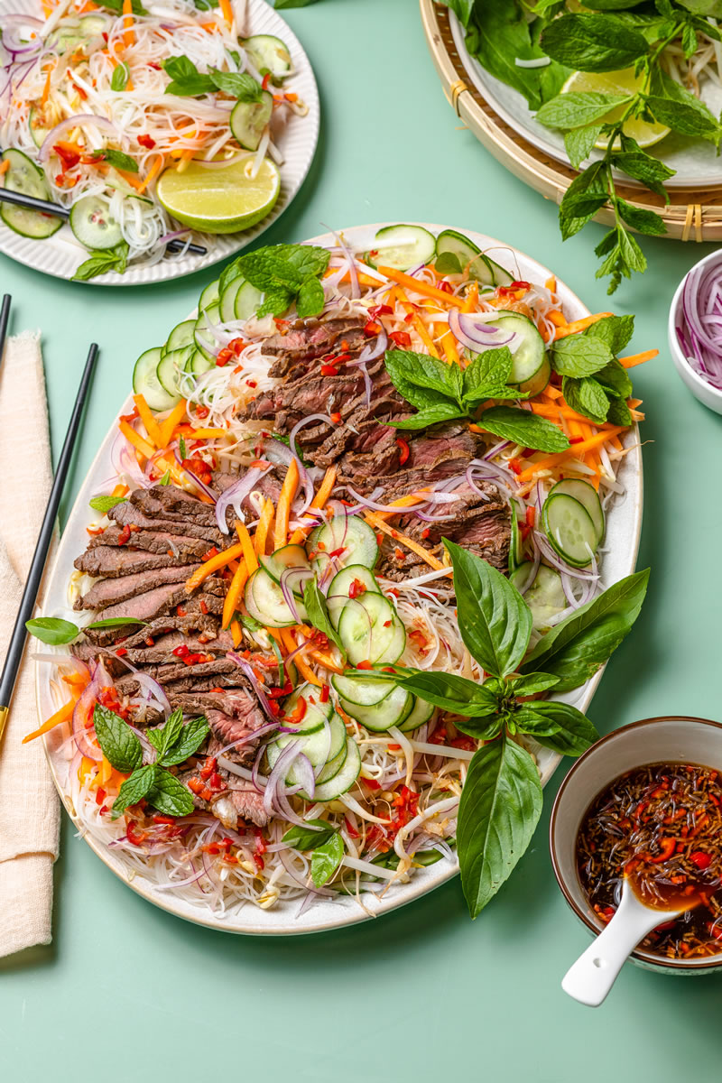 Vermicelli Noodle Salad with Sliced Steak Chang's Authentic Asian Cooking