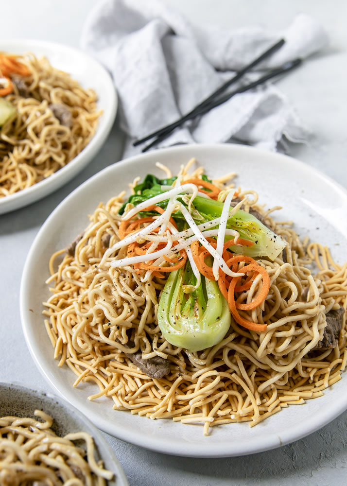 Fried Noodle Nest with Soy Beef Noodles Chang's Authentic Asian Cooking Est 1968