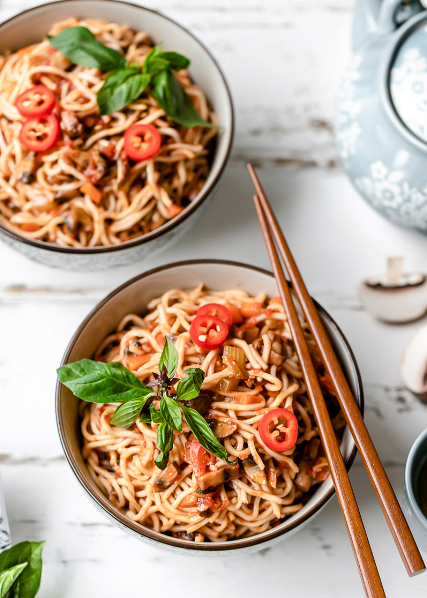 Noodles with Mushroom Bolognese Chang's Authentic Asian Cooking Est 1968
