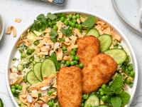 Crunchy Noodle Salad with Coated Fish
